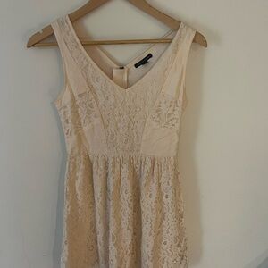 American Eagle Outfitters Cream Lace Mini Dress